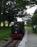 ‘Talyllyn’ runs into Rhydyronen station during one of the run pasts   (23/09/2001)