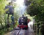 ‘Talyllyn’ takes water at Dolgoch after a leisurely run from Tywyn   (23/09/2001)