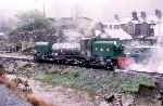 Beyer-Garratt No 138 trundles up the Dinas branch again in a Blaenau Ffestiniog deluge   (05/05/1997)