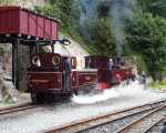 ‘Russell’ and ‘Taliesin’ stand by Caernarfon water tower.   (16/09/2000)