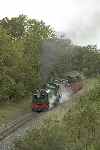 138 and the Funkey approach Pont Cae Moel with a mixed train departing from Dinas.   (11/09/2004)