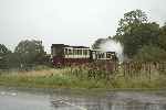 An unusual movement late on Saturday, ‘Prince’ propels the shuttle train through Tryfan Junction.   (11/09/2004)