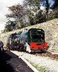 Beyer Garratt 138 sets back onto the inaugural train   (13/10/1997)