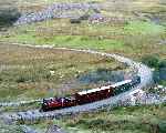 Rounding the curves at Ffridd Isaf, ‘Prince’ nears Rhyd Ddu   (27/09/2003)