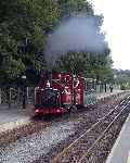 ‘Prince’ runs into the platform at Dinas, looks like someone pinched the brake van!   (28/09/2003)