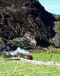 Looking across the valley from Castell Cidym, ‘Prince’ approaches   (28/09/2003)