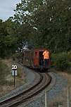 With the crew keeping a good look-out, ‘Prince’ propels the vintage train towards Tryfan Junction.       (17/09/2005)