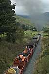 143 climbs towards Snowdon Ranger with a collection of volunteers in the wagons at the rear.       (18/09/2005)