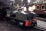 The diminutive ‘Dougal’ in Llanfair Yard, dwarfed by the cab of No 10 behind   (15/10/1999)