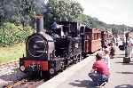 No 822 (The Earl) at the head of a typically mixed rake of carriages, Raven Square   (29/07/2000)